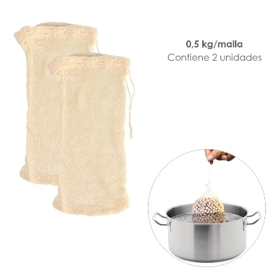 Imagen de Malla / Bolsa Para Coccion Legumbres Algodon  0,5 Kg Pack De 2 Unidades. Algodon 100% Organico