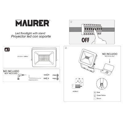 Imagen de Foco Led Plano Potencia 100 Watt. 8000 Lumenes. Luz blanca 4000ºK Protección IP65. Cuerpo Aluminio. Foco Exteriores / Interiores