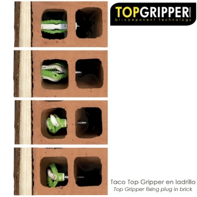 Imagen de Blister Tacos Topgripper Bimaterial Con Tornillos Ø 6 mm. 30 Piezas Taco Anclaje Universal, Taco Hormigon, Taco Pladur