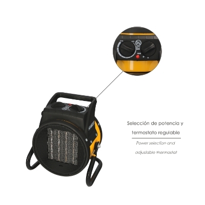 Imagen de Calefactor Termoventilador Ceramico Cañon Suelo y Pared 1000 / 2000 Watt. Cañon Aire Caliente, Cañon Calefactor 2 Potencias