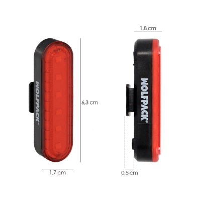 Imagen de Luz Led Trasera Para Bicicleta / Patinete 100 Lumenes (4 Modos) Bateria Recargable USB