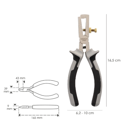 Imagen de Pelacables 175 mm. acero Cromo Vanadio DIN-ISO 8979 Corta Cables, Pelador Cables, Cortador De Cables.